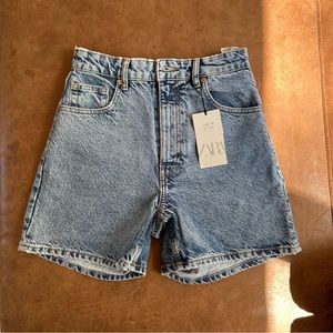 ZARA Mom Fit High Rise Bermuda Shorts